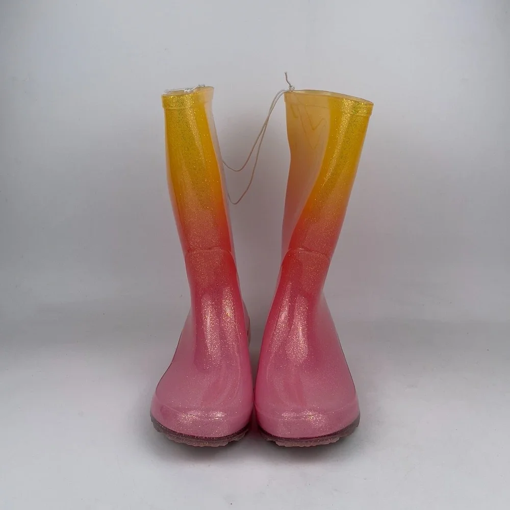 Cat &‎ Jack Cece Rain Boots Kids 5 Pink Waterproof Easy-on Handles Round Toe